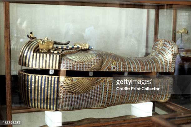 Golden sarcophagus of the Pharoah Tutankhamun, c1325 BC.