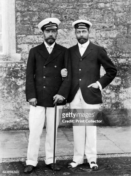 Tsar Nicholas II of Russia and King George V of Great Britain. Nicholas II became Emperor of Russia in 1894, while his cousin George V ascended the...