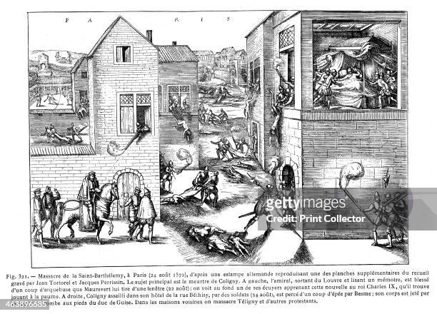 St Bartholomew's Day Massacre, Paris, August 1572. The massacre occurred after a failed attempt by the powerful Catholic Guise family to murder the...