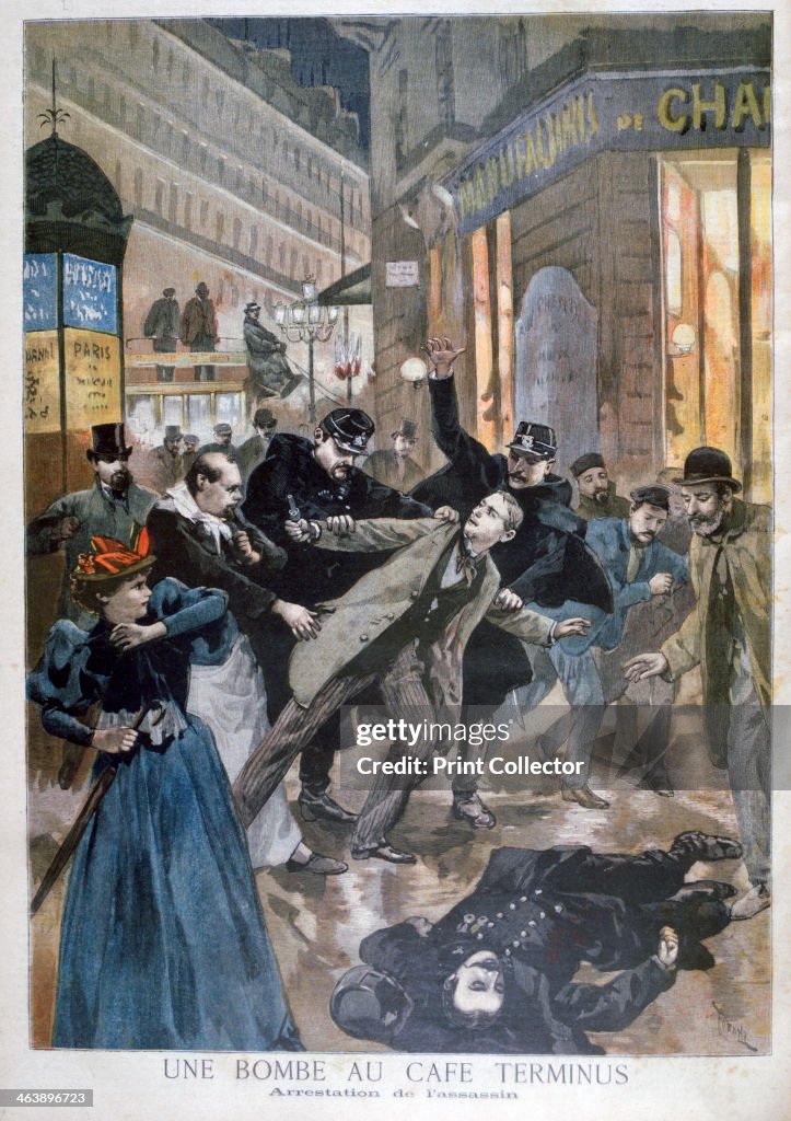 Arrest of the Café Terminus bomber, Paris, 1894. Police apprehending