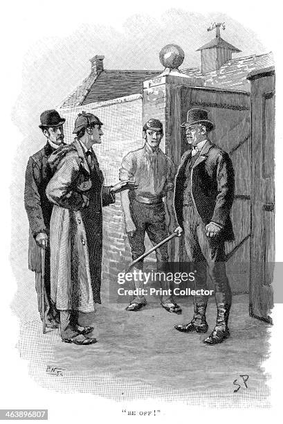 The Adventure of Silver Blaze, Holmes questioning a suspect. Encounter between Silas Brown, the trainer who was hiding the lost racehorse Silver...