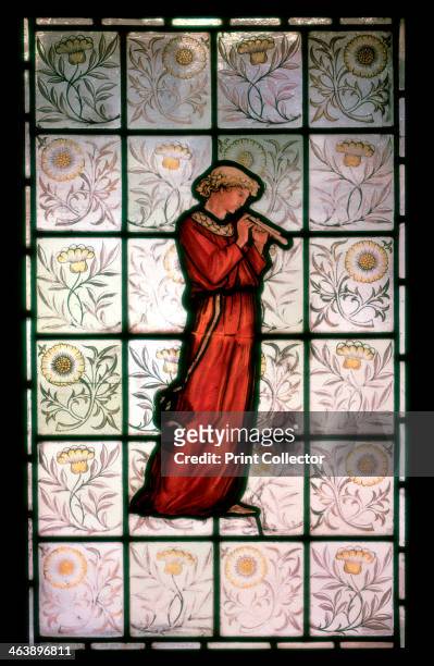 'Stained Glass, Minstrel'. 1882-1884. Stained glass window in the Victoria and Albert Museum, London.