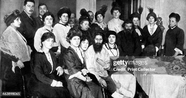 Grigori Rasputin, Russian peasant, holy-man and mystic. Rasputin surrounded by some of the women drawn by his magnetic personality. Rasputin...