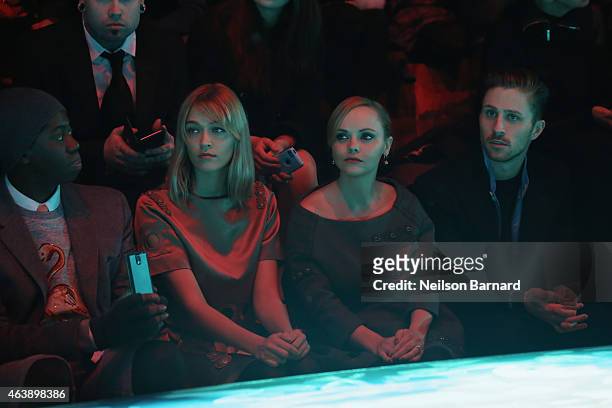 Miss J., Christina Ricci, and guests attend the Marc Jacobs fashion show during Mercedes-Benz Fashion Week Fall 2015 at Park Avenue Armory on...