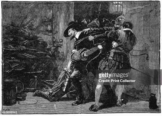 Arrest of Guy Fawkes in cellars of Parliament, 1605 . Gunpowder Plot, Roman Catholic conspiracy to blow up English Houses of Parliament on 5 November...