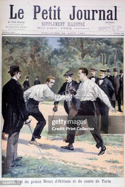 Duel between Prince Henri d'Orleans and the Comte de Turin, 1897. An explorer and the son of Robert, Duke of Chartres, Henri d'Orleans fought this...