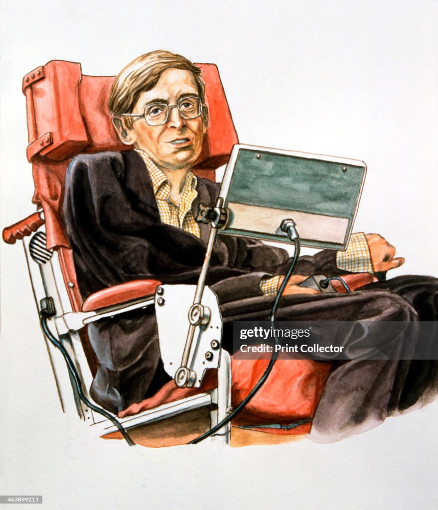 Stephen William Hawking (b.1942), British theoretical physicist.