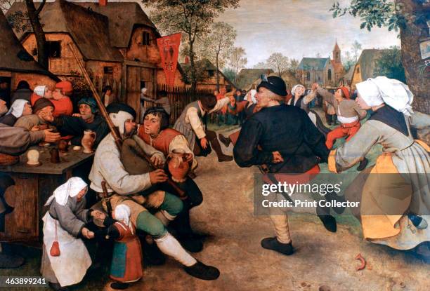 'The Peasant Dance', 1568-1569. The opening of a kermesse , with a traditional dance performed by two couples. From the collection of the...