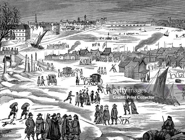 Frost Fair on the Thames at London, 1683. Winters in Britain were often particularly cold in the 17th and 18th centuries, a period known as the...