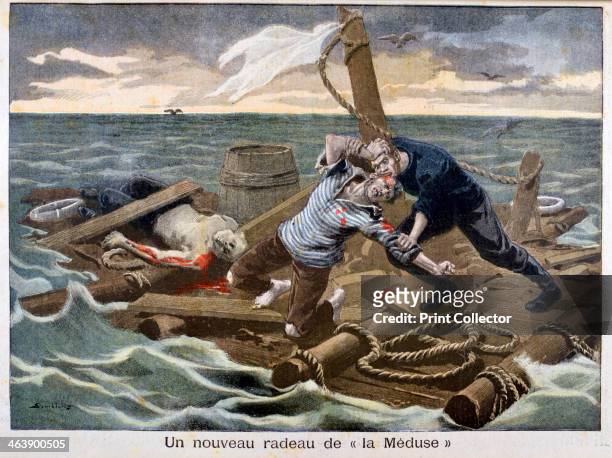 The new 'Raft of the Medusa', 1899. An illustration from Le Petit Journal, 17th September 1899.
