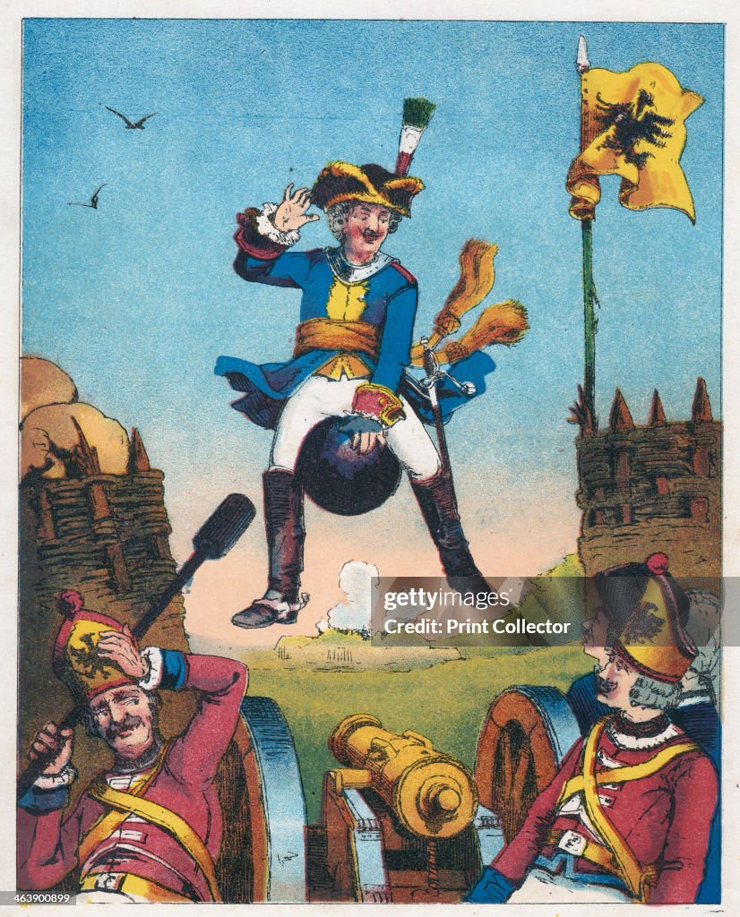 Scene from The Adventures of Baron Munchausen by Rudolph Erich Raspe, c1850. Artist: Anon