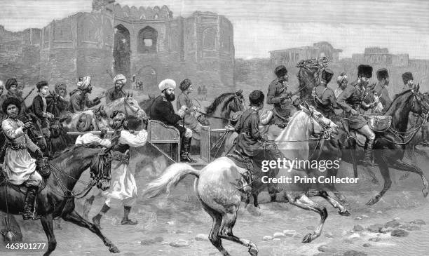 Abdor Rahman Khan grandson of Dost Mohammad Khan the founder of Barakzai dynasty, 1893. Ruler of Afghanistan 1880-1901. Abdor Rahman returning to the...