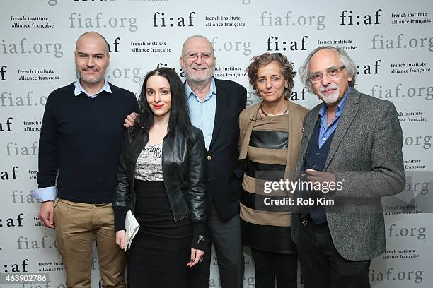 Emmanuel "Manu" Letouze, Molly Crabapple, Leonard Lopate, Francoise Mouly and Art Spiegelman attend FIAF Presents: After Charlie: What's Next For...
