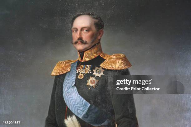 'Portrait of Emperor Nicholas I', mid 19th century. Detail. The third son of Tsar Paul I of Russia, Nicholas I was Tsar from 1825-1855. His...