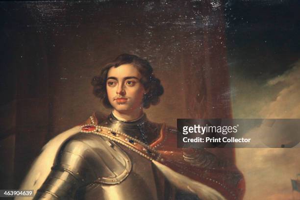 'Portrait of Peter the Great', mid 19th century. Peter I succeeded his father Alexis I as Tsar in 1682, initially ruling jointly with his...