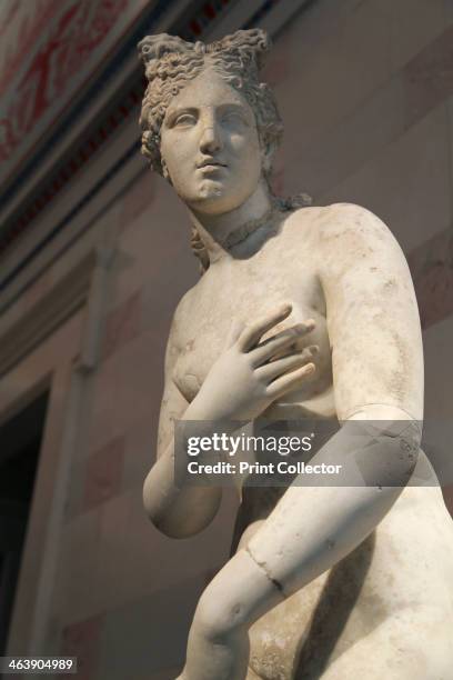 Statue of Aphrodite, Goddess of Beauty and Love. Roman, after a Greek original known as the Capitoline Venus type of 3rd-2nd century BC. The Roman...