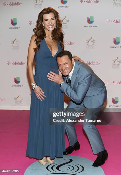 Cristina Bernal and Alan Tacher attend the 2015 Premios Lo Nuestros Awards at American Airlines Arena on February 19, 2015 in Miami, Florida.