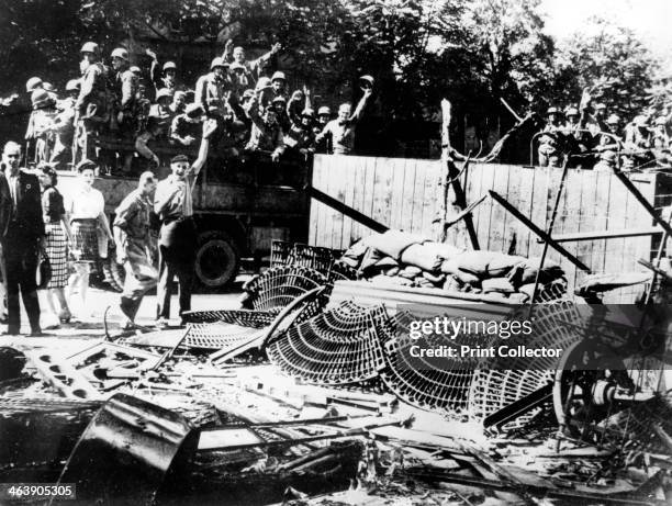 Barricades erected near the Place de la Concorde, Paris, August 1944. As Allied forces neared Paris, the city's citizens mobilised to help bring the...