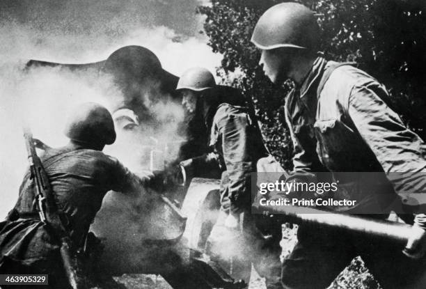 Russian artillery in action, Eastern Front, 1943.