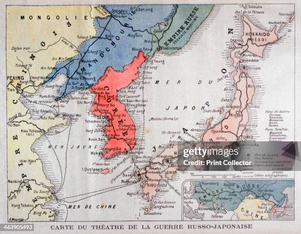 Map of the theatre of the Russo-Japanese War, 1904. The Russo-Japanese War arose due to the two countries' conflicting territorial ambitions in East...