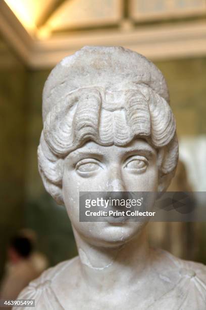Portrait bust of Lucilla, wife of the Roman Emperor Lucius Verus, c160-c170. Lucilla was the daughter of Marcus Aurelius and Faustina the Younger....