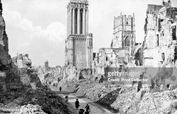 The ruins and cathedral of Caen, Normandy, France, c1944. The Battle of Caen from June to August 1944 was crucial to the Allied effort to break out...