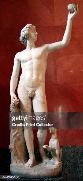 Statue of Dionysus, God of Wine and patron of wine making. Roman, after a Greek model of the 4th century BC. Found in the collection of The...