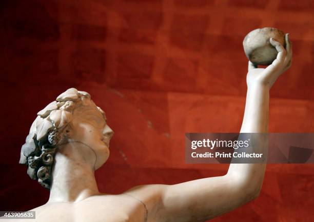 Statue of Dionysus, God of Wine and patron of wine making. Roman, after a Greek model of the 4th century BC. Found in the collection of The...