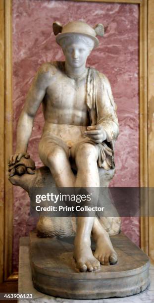 Statue of Hermes, 2nd century. After a Greek original of the first half of the 4th century BC. The Roman equivalent of Hermes, the messenger of the...