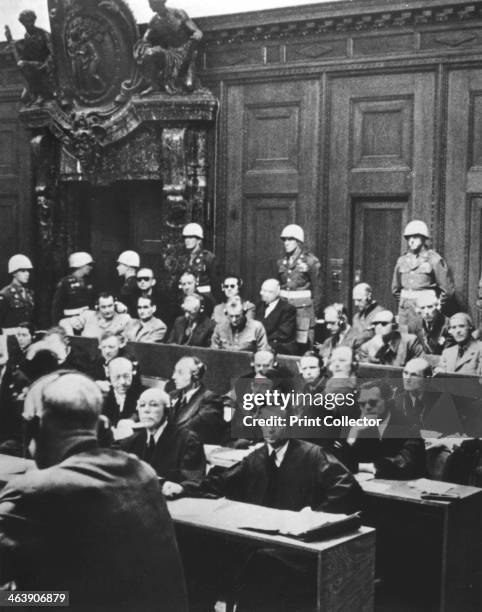 Nuremberg war crimes trial, Germany, 1946. Between 20 November 1945 and 1 October 1946 the 24 surviving most senior Nazi leaders were tried before...