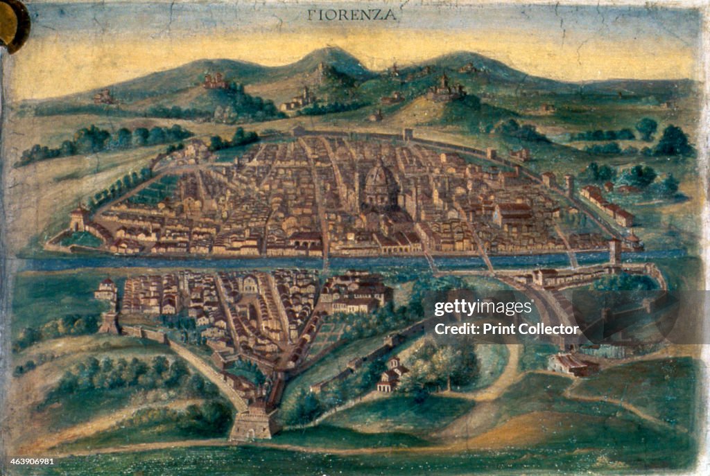 Map of Florence, 15th century. Artist: Anon