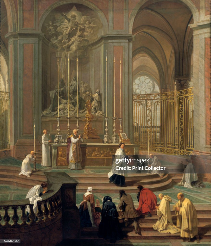 'Mass said by the canon de la Porte, or the main altar of Notre Dame, Paris', 1708-1710.