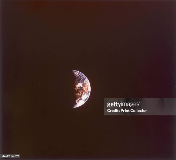 The earth from space, 1968. This picture was probably taken by the Apollo 8 astronauts during the first lunar orbital mission over Christmas 1968....