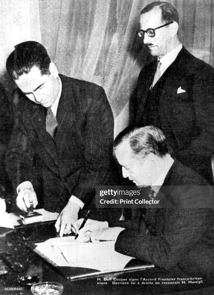 Signing of financial accord between Britain and the Free French, Algiers, 8 February 1944.