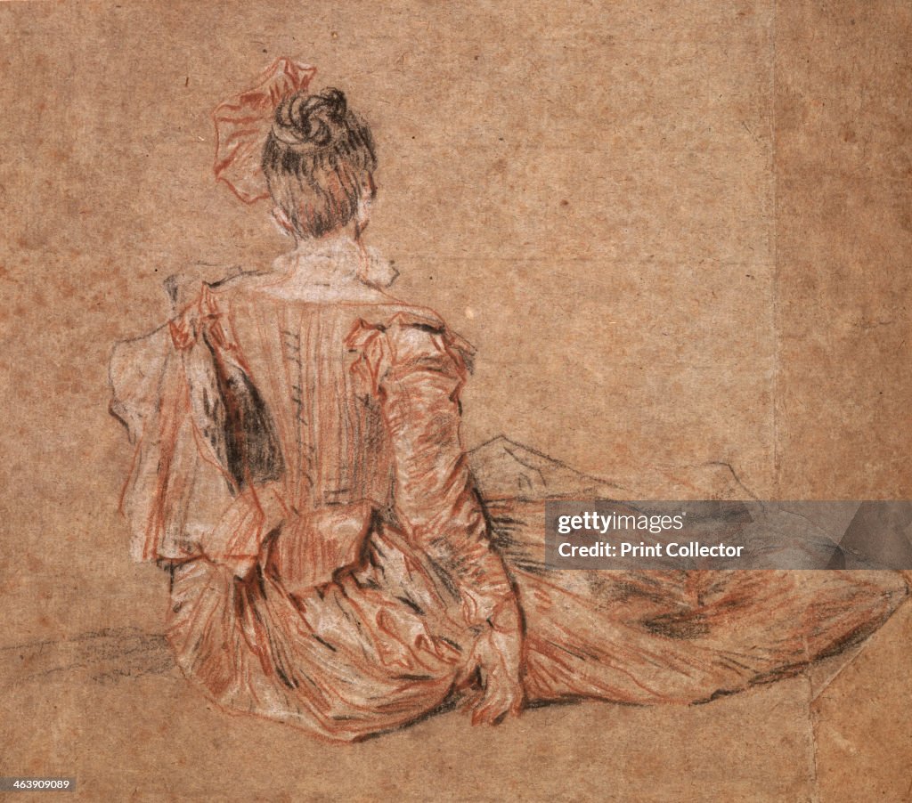 Study of a woman seen from the back by Jean-Antoine Watteau, 1716-1718. Artist: Jean-Antoine Watteau