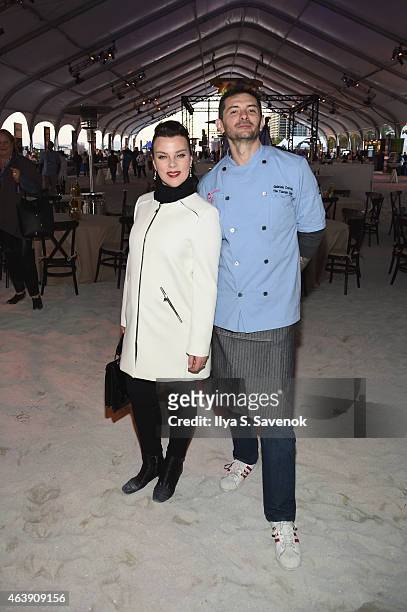 Actress Debi Mazar and chef Gabriele Corcos attend Ronzoni Pasta's 100th Anniversary: Al Fresco Feast sponsored by MIAMI Magazine hosted by Debi...