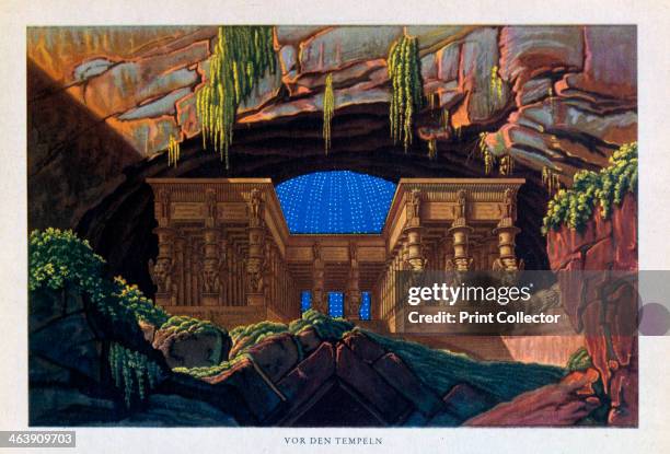 The temple of Isis and Osiris from The Magic Flute, 1816. Stage design by Karl Freidrich Schinkel for The Magic Flute , showing the temple of Isis...