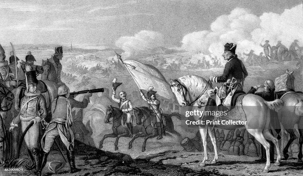 Frederick II, The Great (1712-1786), King of Prussia from 1740, at the Battle of Rossbach, 1757.