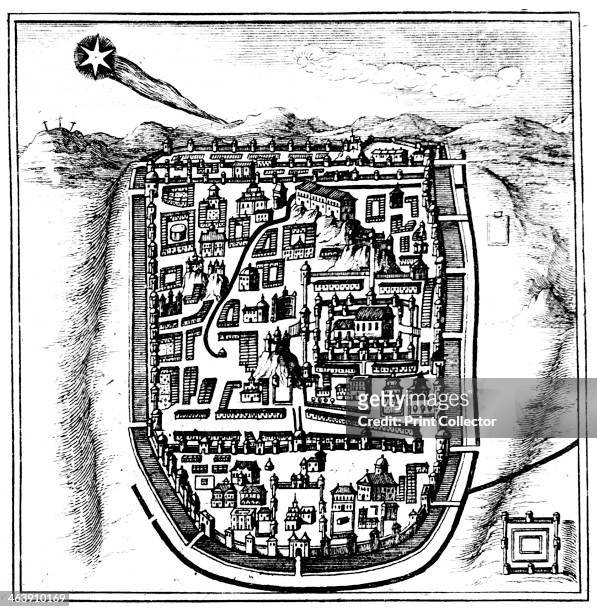 Comet of 66 AD over Jerusalem, 1666. The English astronomer, Edmond Halley was the first to suggest that appearances of bright comets every 76 years...