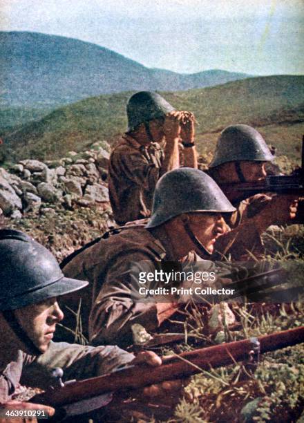 Romanian troops, the siege of Sebastopol, Russia, 1941-1942. Romania supplied more troops to the Axis invasion of Russia than any other of Germany's...