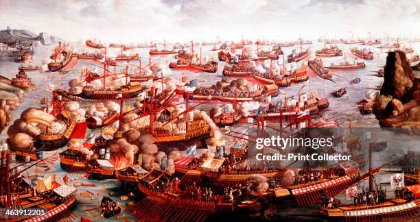 Battle of Lepanto, October 1571. The fleets of Spain, Venice and the Pope, under the command of Don Juan of Austria, defeated the Turks in the last...