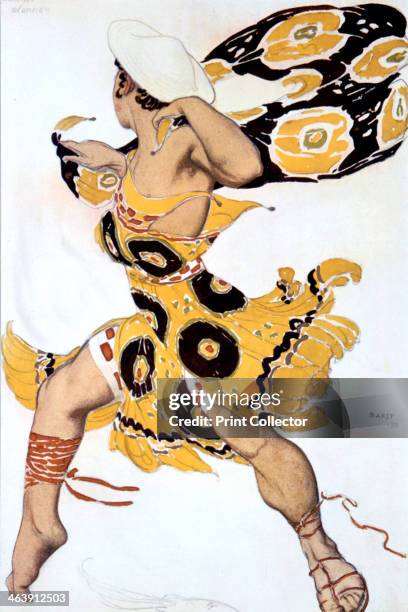 'Ephebe' , costume design for a Ballets Russes production of Tcherepnin's Narcisse, 1911. Published in L'Art Decoratif de Leon Bakst. . From a...