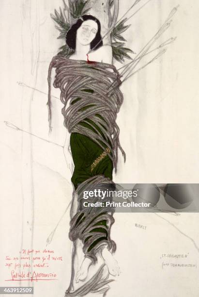 Costume design for the the ballet dancer Ida Rubinstein, 1911. Design for the performance of Debussy's Le Martyre de St Sébastien at Paris's Châtelet...