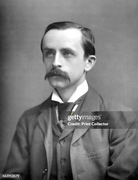 James Matthew Barrie , Scottish playwright and novelist, c1890. Peter Pan, The Admirable Crichton and Quality Street are among his best known works.