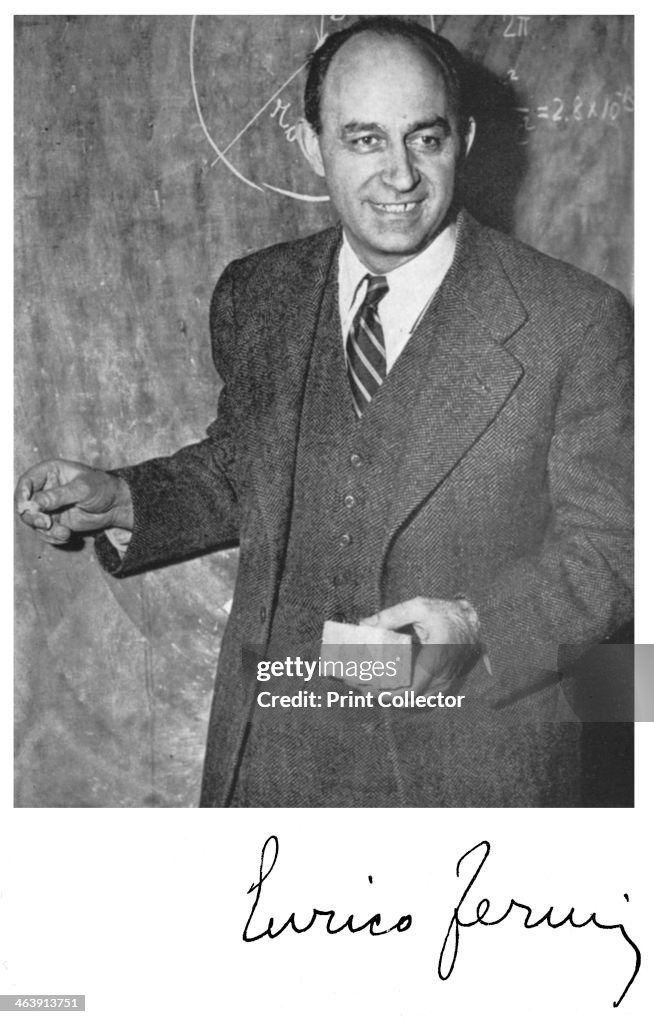 Enrico Fermi, Italian-born American nuclear physicist.