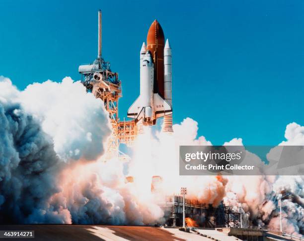 Launch of Space Shuttle Columbia from Kennedy Space Center, Florida, USA, 4 April 1997. The Space Shuttle, the world's first partially reusable...