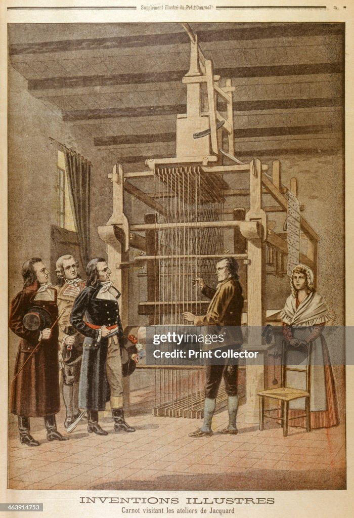 Joseph Marie Jacquard, showing his loom to Lazare Carnot, Lyon, France, 1801 (1901).