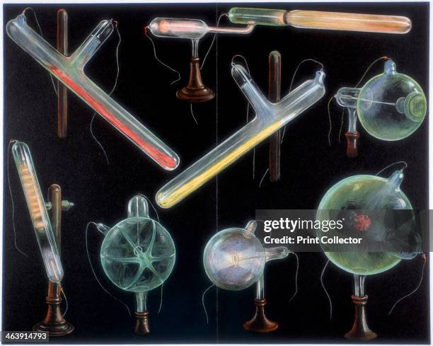 Various substances fluorescing in vacuum tubes of different shapes, 1903.