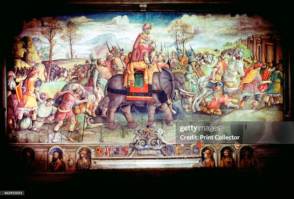 Hannibal and his army crossing the Alps, 218 BC.