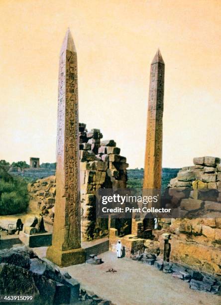 Queen Hatshepsut obelisk, Temple of Amun, Karnak, Luxor, Egypt, 20th Century. Queen Hatshepsut reigned together with Tuthmosis III between 1479 and...